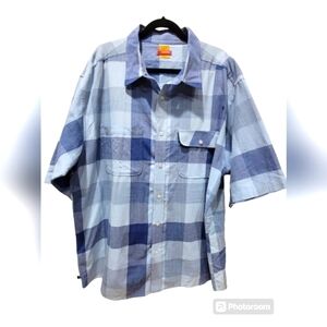 MECCA XXL 100% Cotton Plaid Men's Button Down Dress Shirt with Pockets
